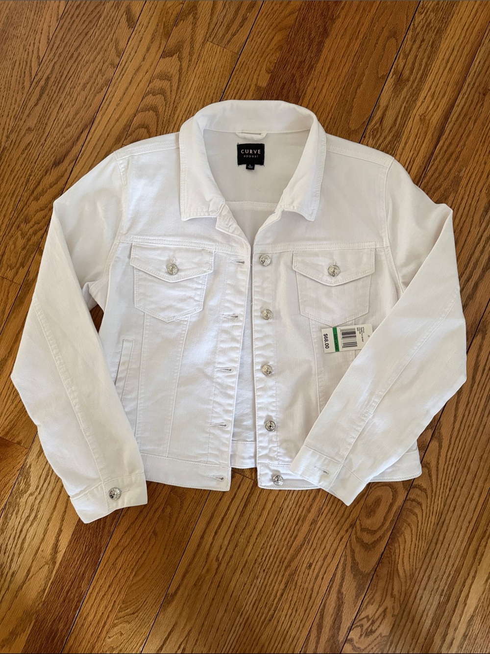 White Womens Denim Jacket - Classic Button-Up